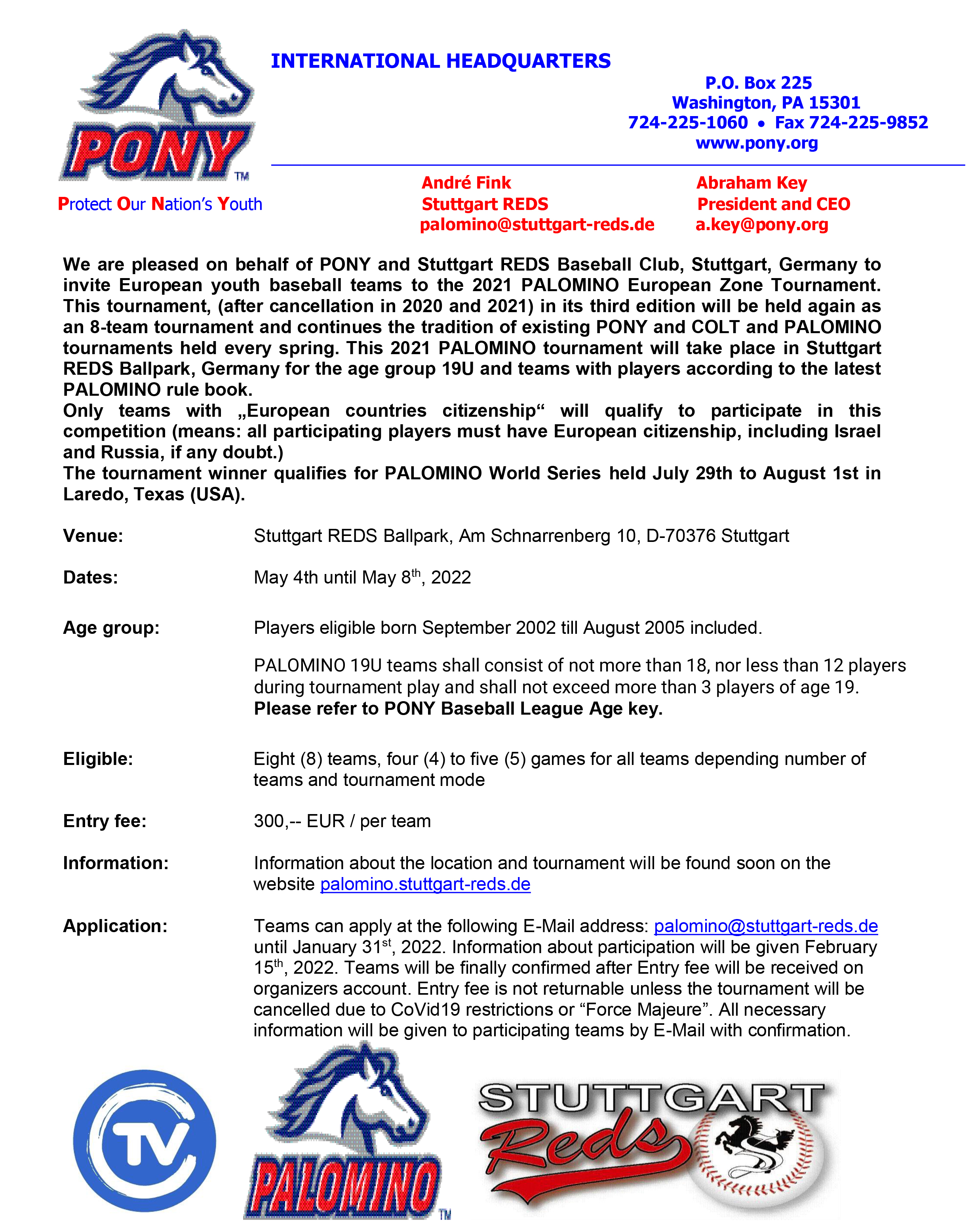 2022 palomino european baseball invitation